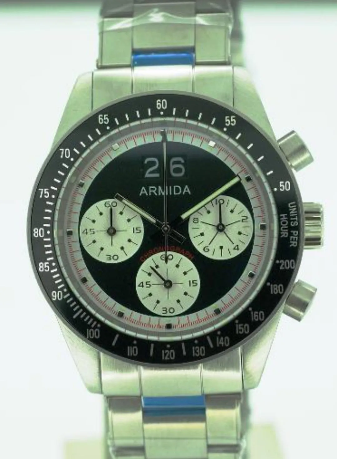 Armida A10 black bezel Chronograph