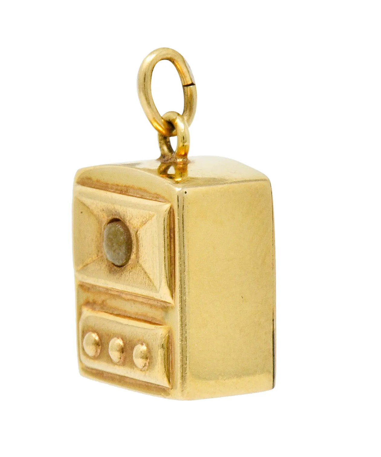 Art Deco 14 Karat Gold Stanhope Microphoto New York Charm
