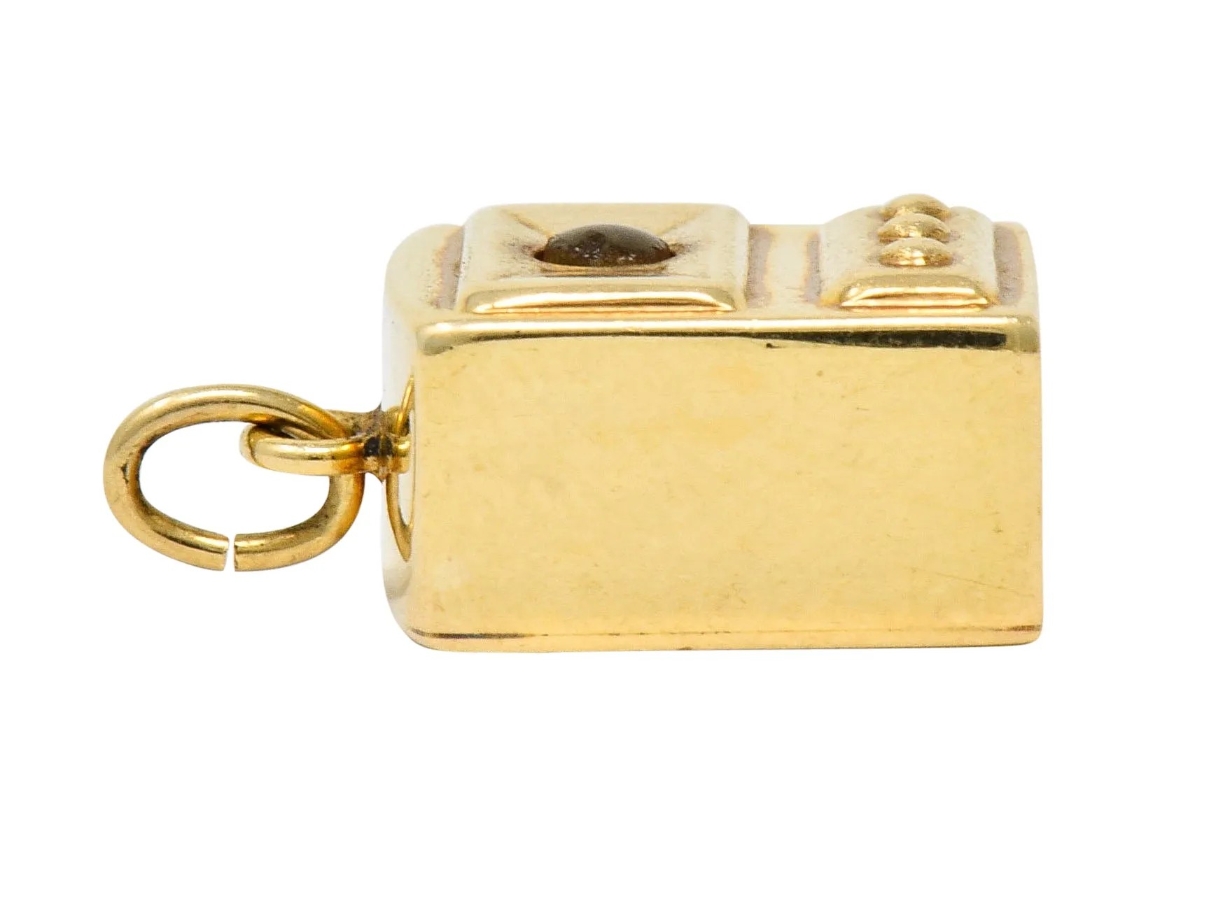 Art Deco 14 Karat Gold Stanhope Microphoto New York Charm