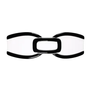Art Deco Large White Bow Hair Clip