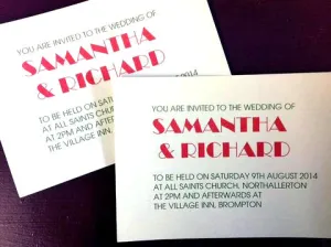 Art Deco Personalised, Printed, Flat, Wedding Invitation