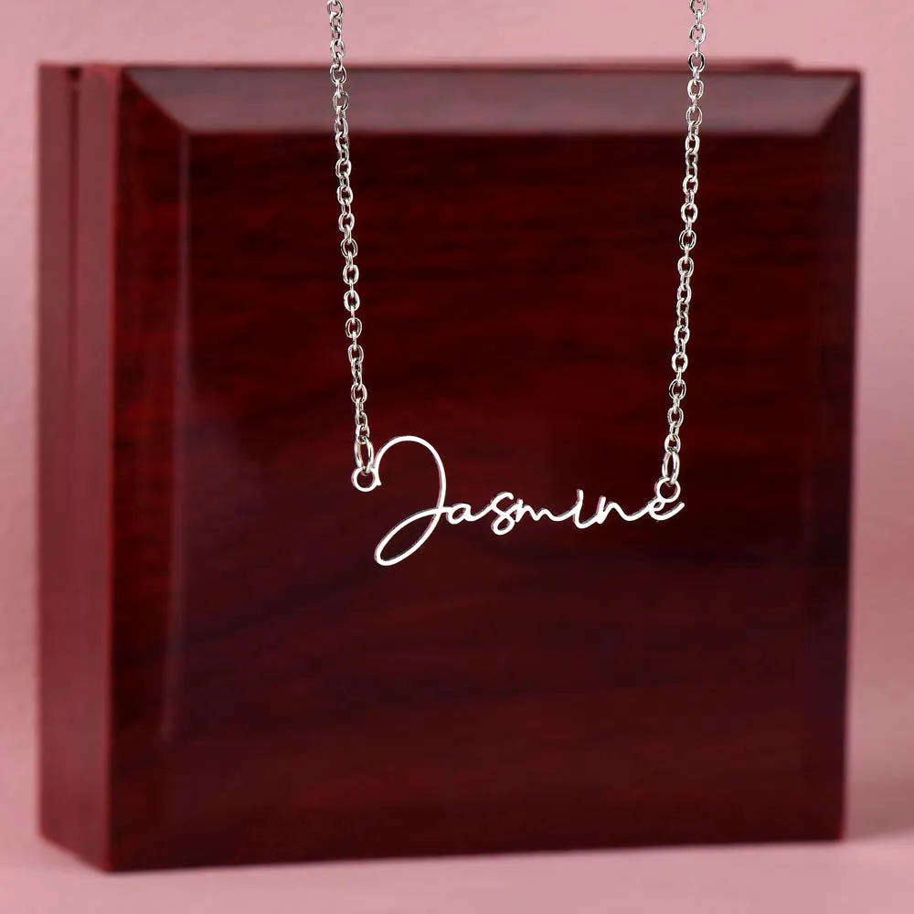 As I Sit In Heaven Son Cursive Name Necklace