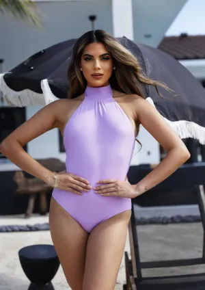 Asturias One-Piece Swimsuit – High-Neck Lilac Luxury Swimwear | Limited Edition 2025
