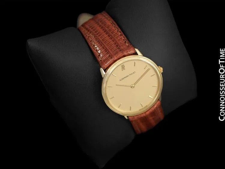 Audemars Piguet Round Midsize Mens Dress Watch - 18K Gold