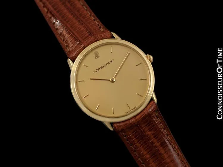 Audemars Piguet Round Midsize Mens Dress Watch - 18K Gold
