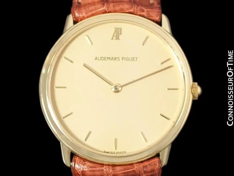Audemars Piguet Round Midsize Mens Dress Watch - 18K Gold