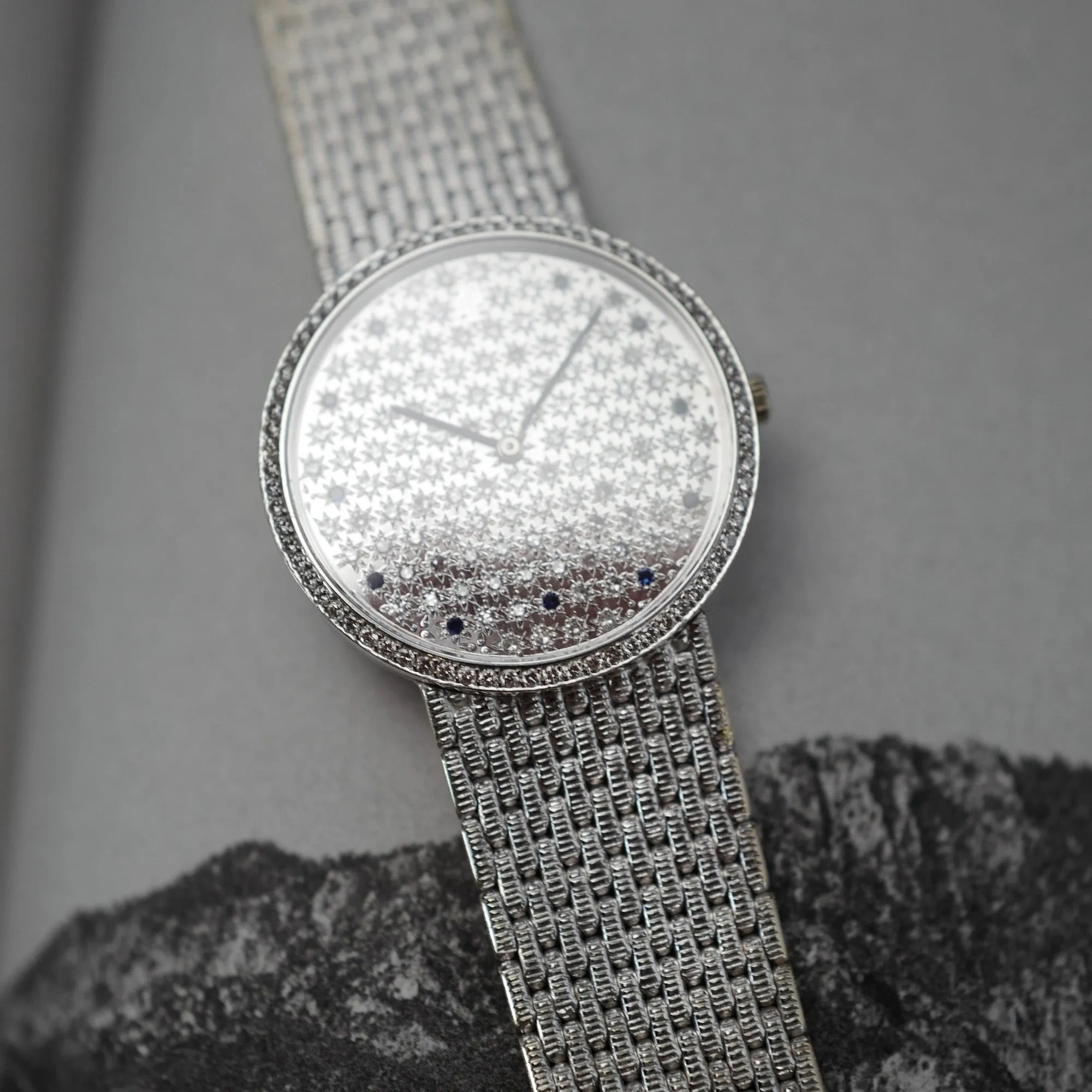 Audemars Piguet Round Watch with Mirror Pave Dial