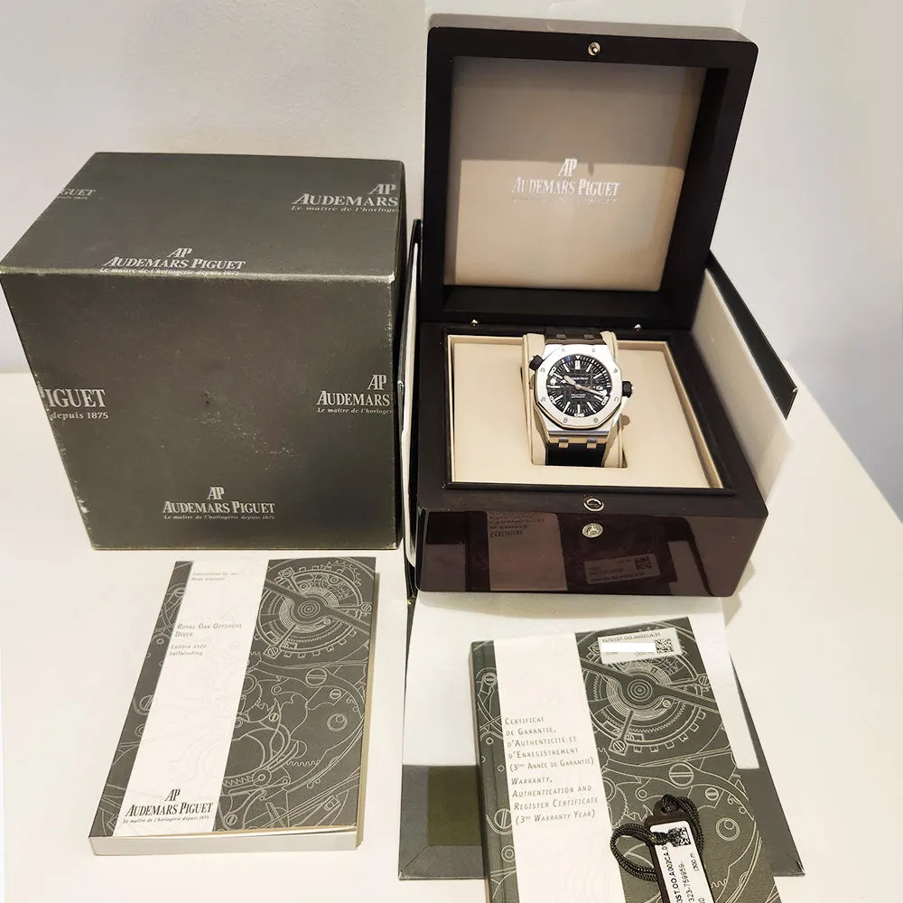 Audemars Piguet Royal Oak Offshore Diver 15703ST.OO.A002CA.01 Black Dial Oct 2010