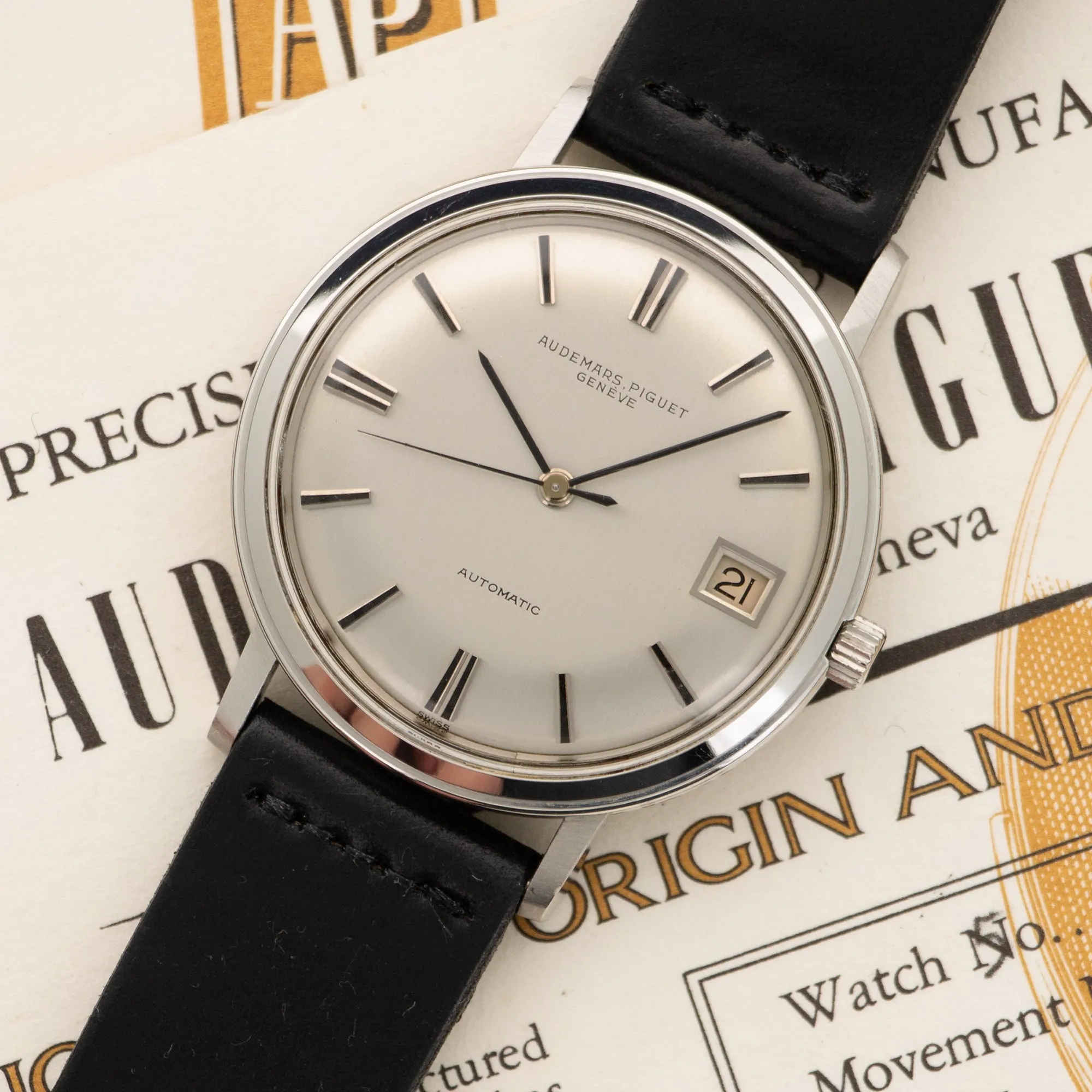 Audemars Piguet Steel Automatic Watch, Ref. 5281 with Original Warranty Papers