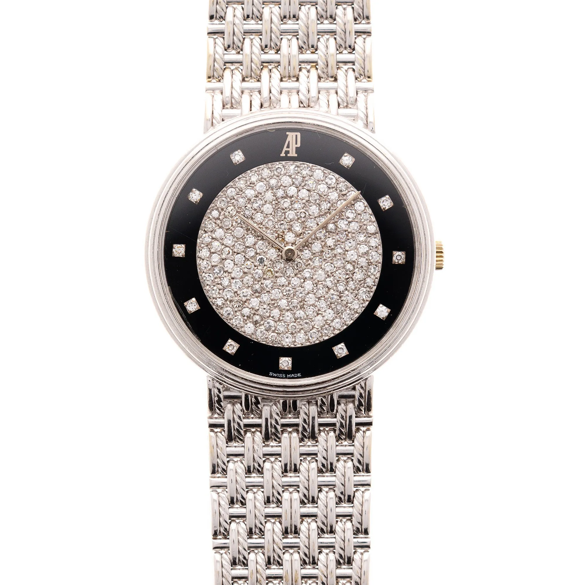 Audemars Piguet White Gold Onyx Diamond Watch Ref. 56301