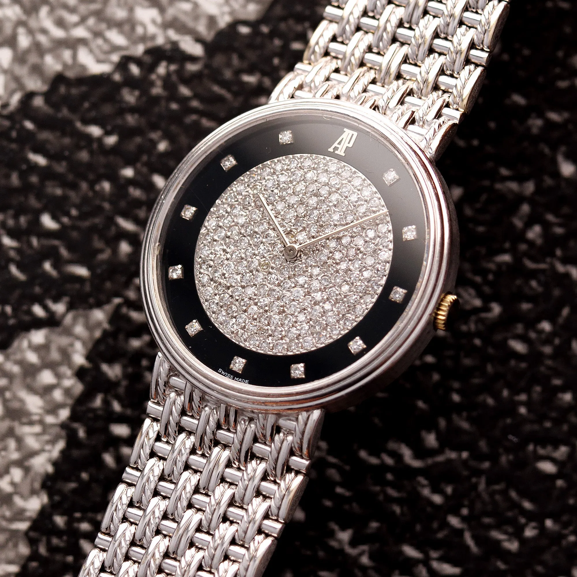Audemars Piguet White Gold Onyx Diamond Watch Ref. 56301