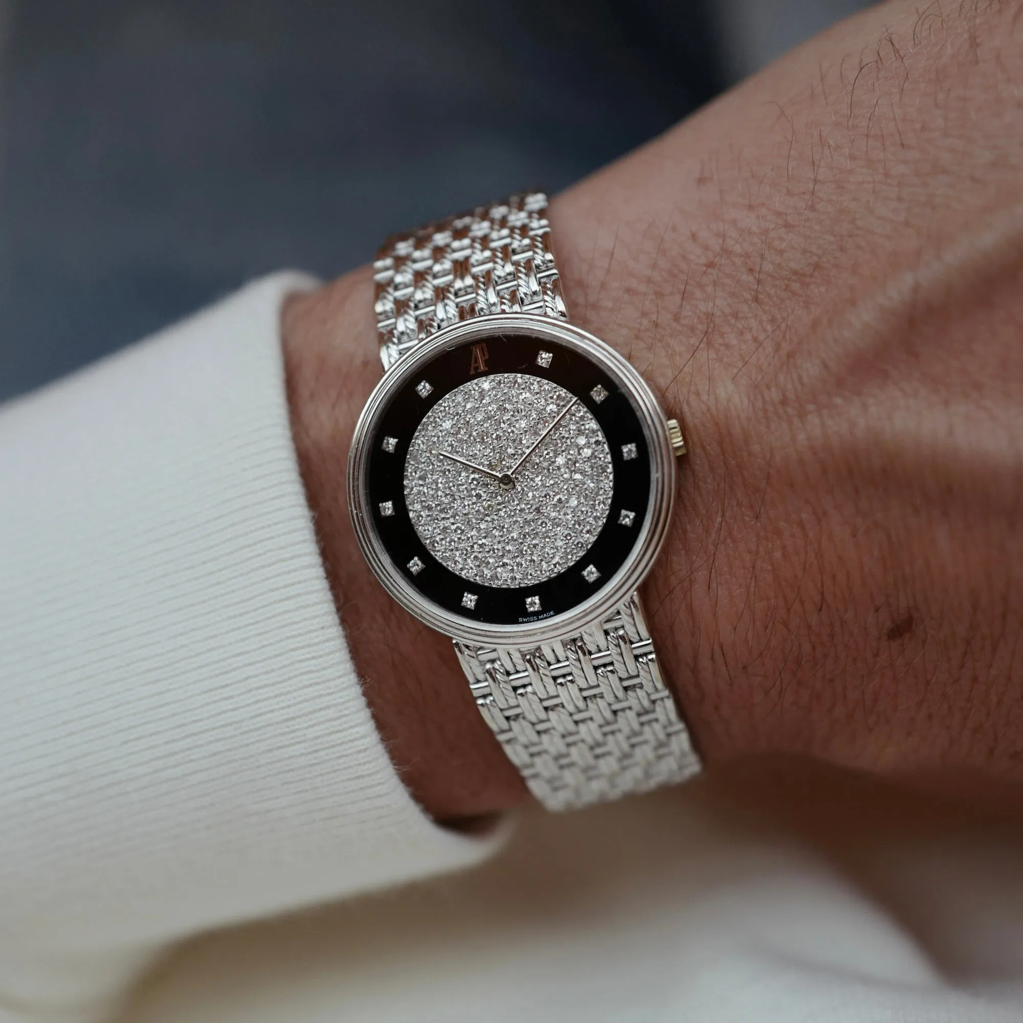 Audemars Piguet White Gold Onyx Diamond Watch Ref. 56301
