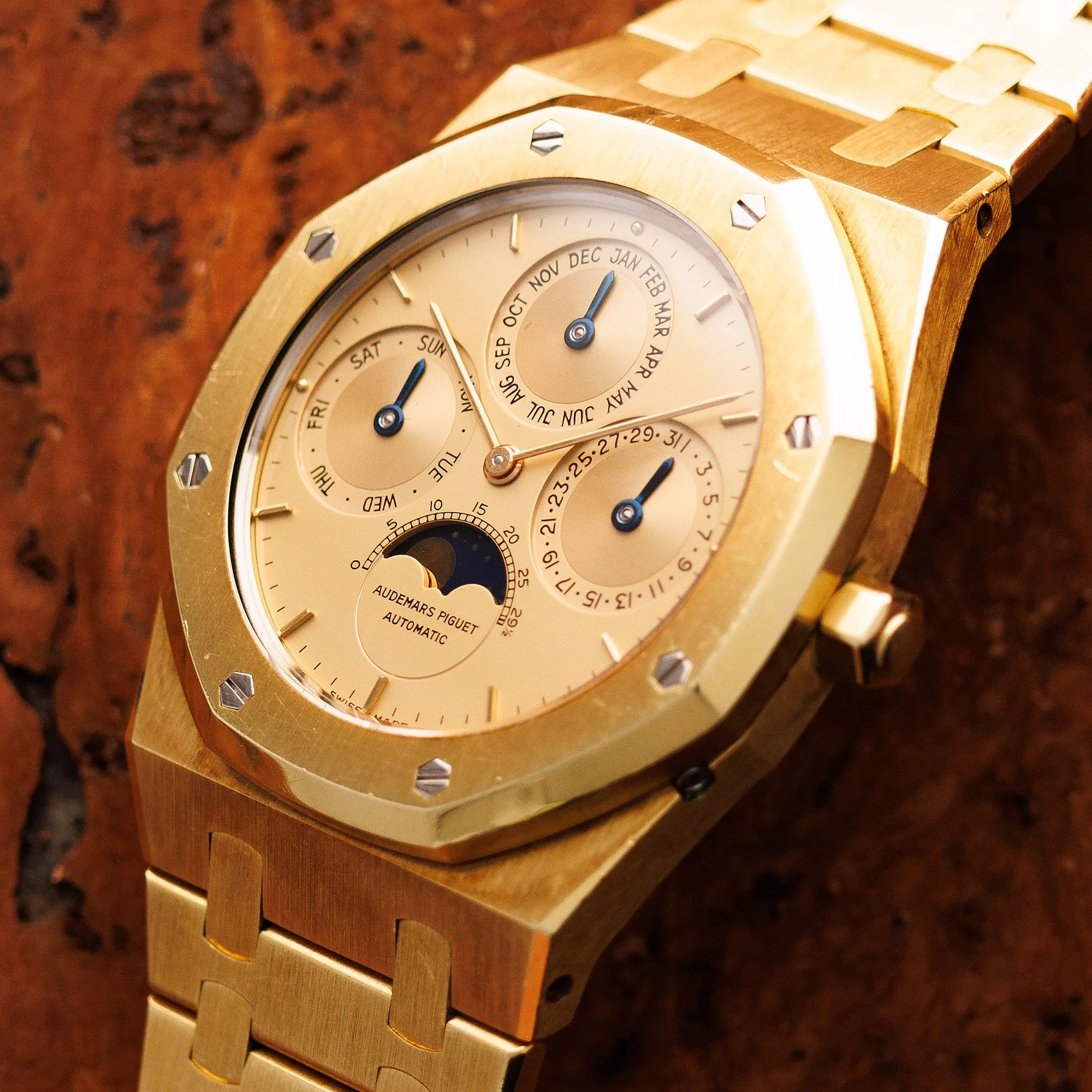 Audemars Piguet Yellow Gold Royal Oak Perpetual Watch Ref. 25554BA in Outstanding Original Condition