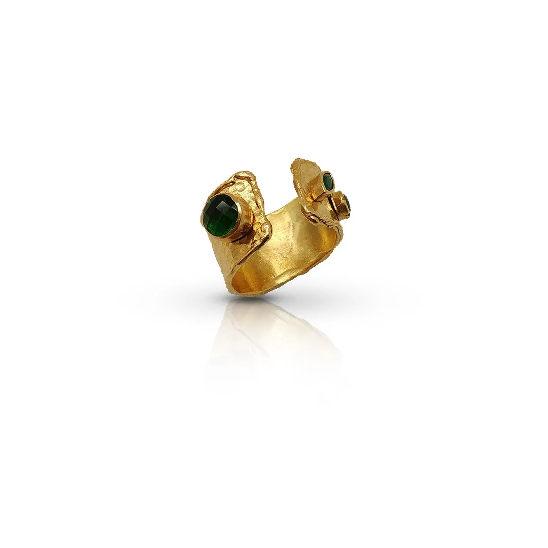 Aurora Fancy Two Side Cuff Gold Ring