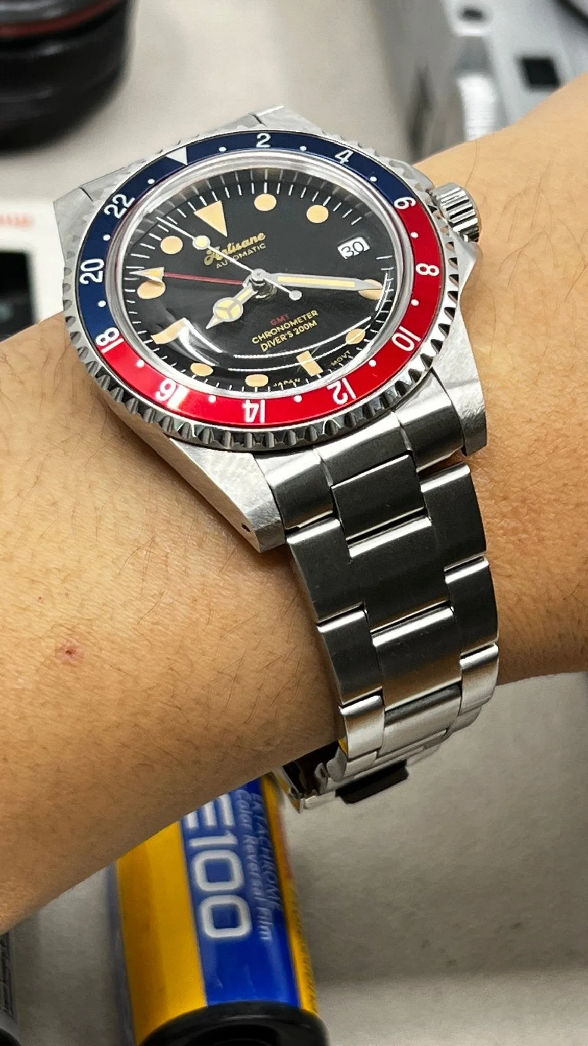 Automatic Watch - Artisane GMT Watch, Personalised Watch, Groomsmen Watch, Mens Watch, Gift for him, Age Watch, Leather Watch Strap