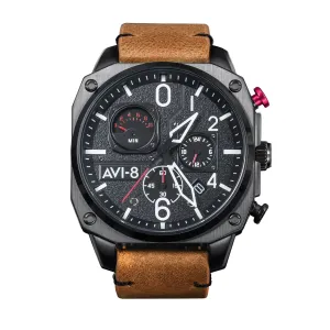 AVI-8 Hawker Hunter Retrograde Chronograph Charcoal Ember Brown Men's watch