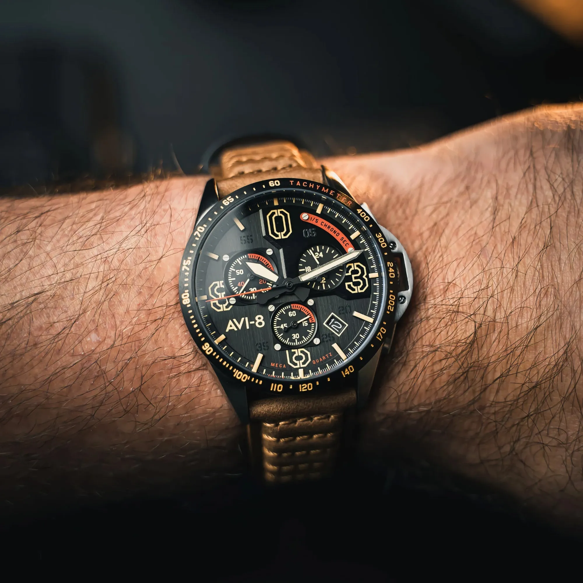 AVI-8 P-51 Mustang Blakeslee Chronograph Bronze Oak Men's watch