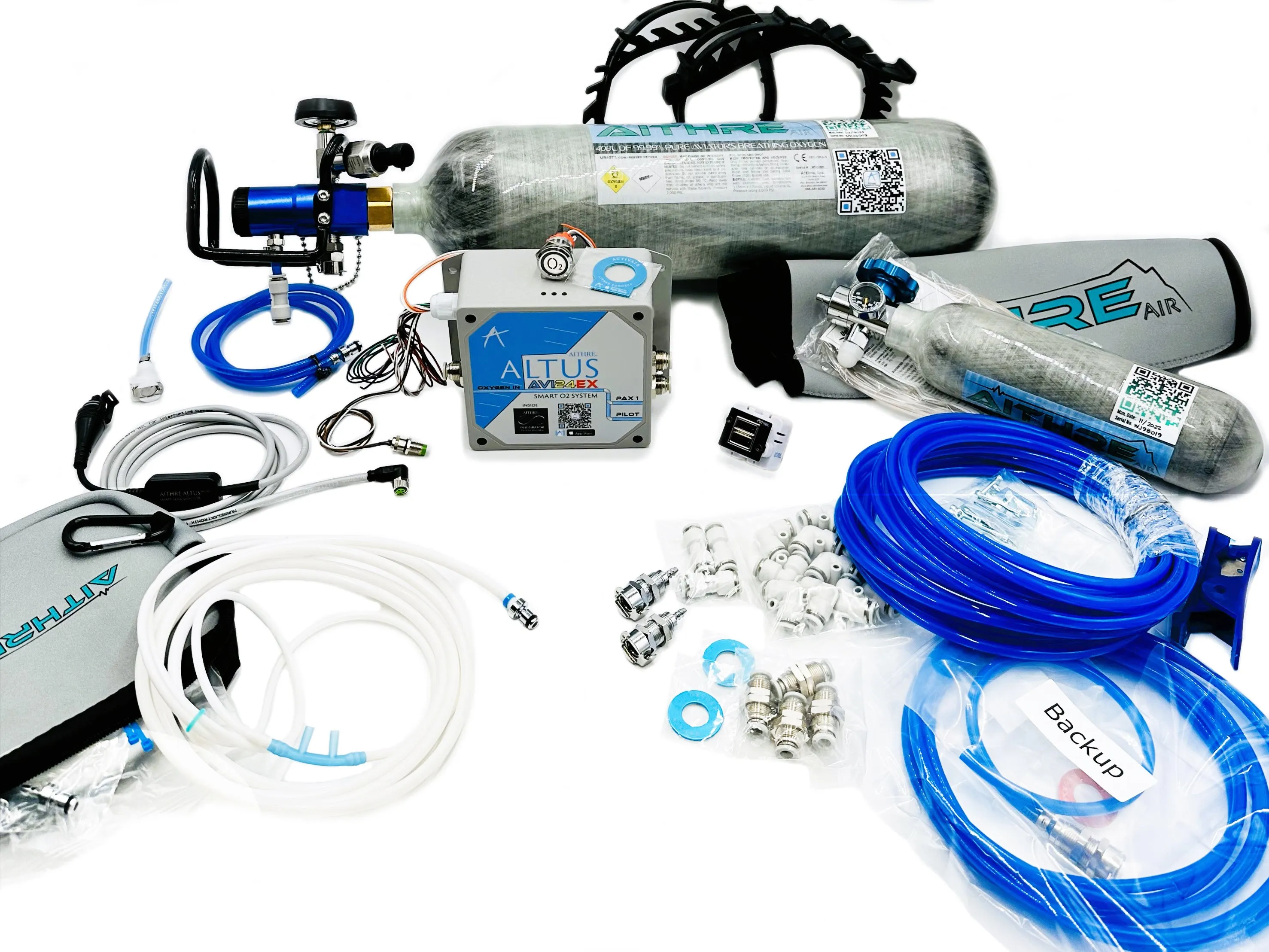 AVI24EX 2-Place Oxygen System with 408L Bottle