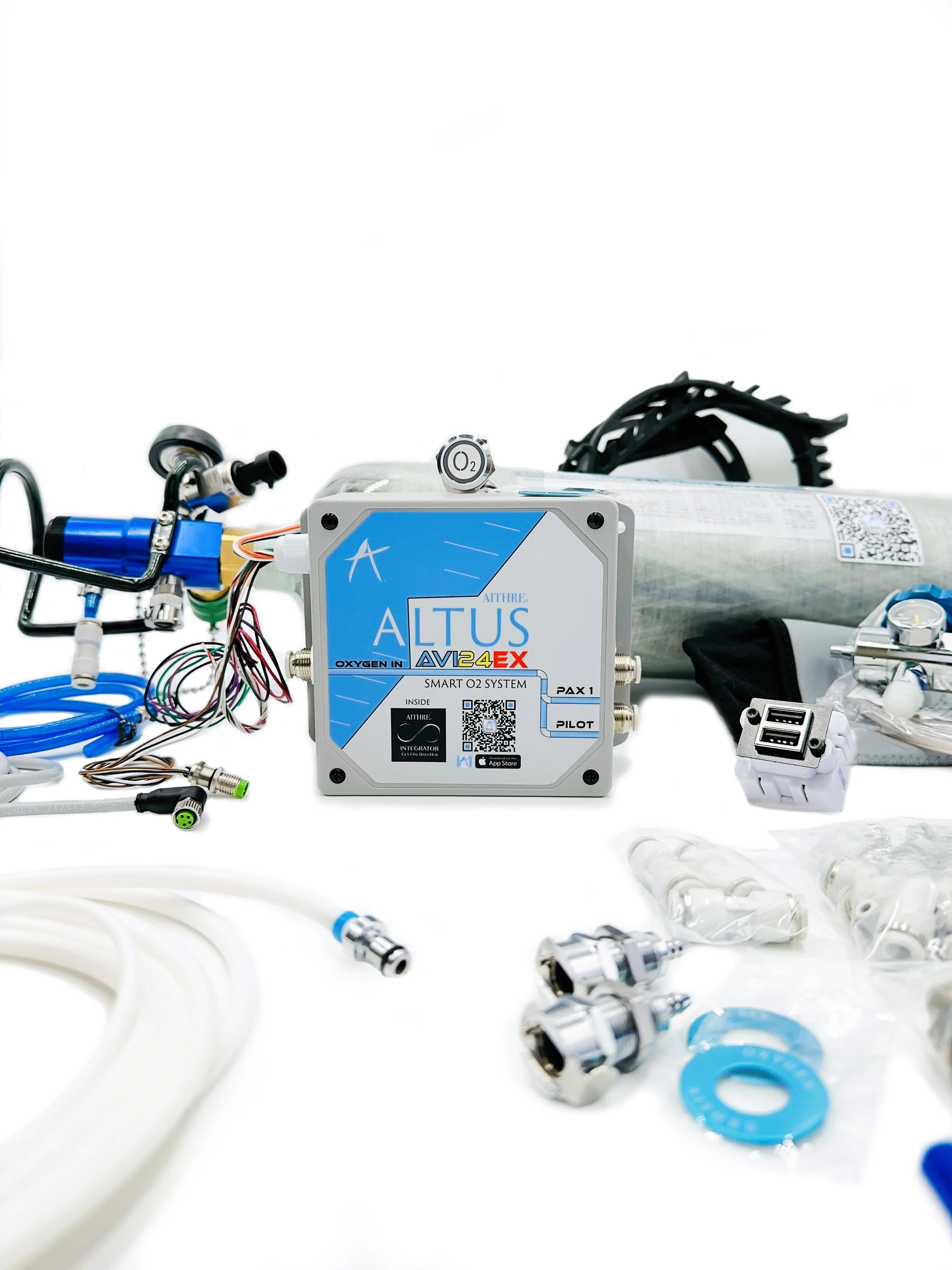AVI24EX 2-Place Oxygen System with 408L Bottle