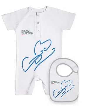 BABY ROMPER SUIT & BIB 07 Formula One 1 McLaren F1 J.Button Signature