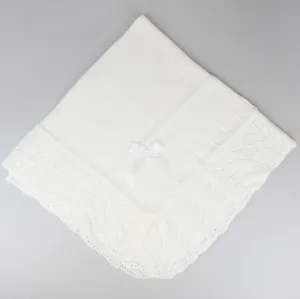 Baby Shawl / Luxury Knitted Spanish Shawl - Cream