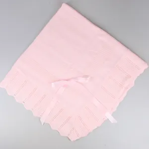Baby Shawl / Luxury Knitted Spanish Shawl - Pink
