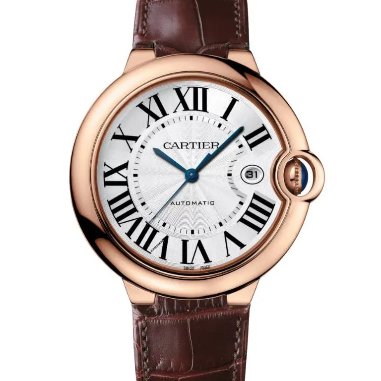 Ballon Bleu de Cartier 42 mm Pink Gold Watch with Leather Strap