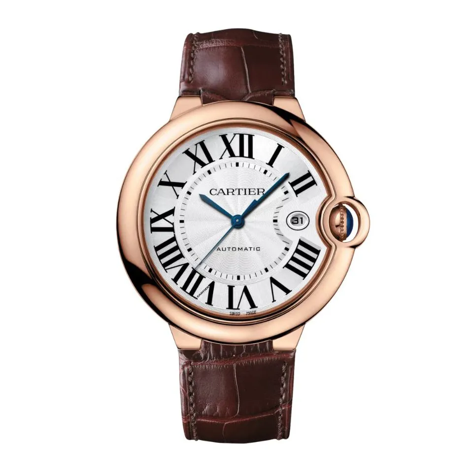 Ballon Bleu de Cartier 42 mm Pink Gold Watch with Leather Strap