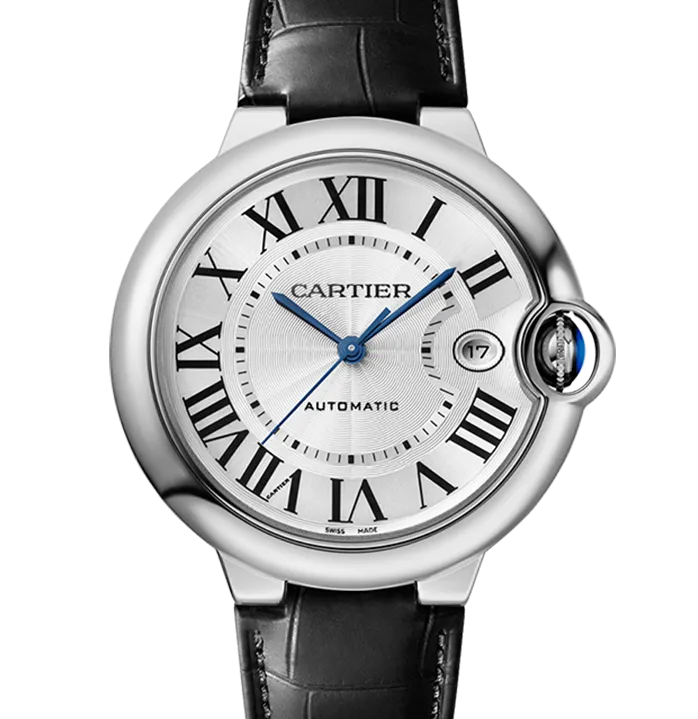 Ballon Bleu De Cartier Watch, Silvered Guilloché Dial
