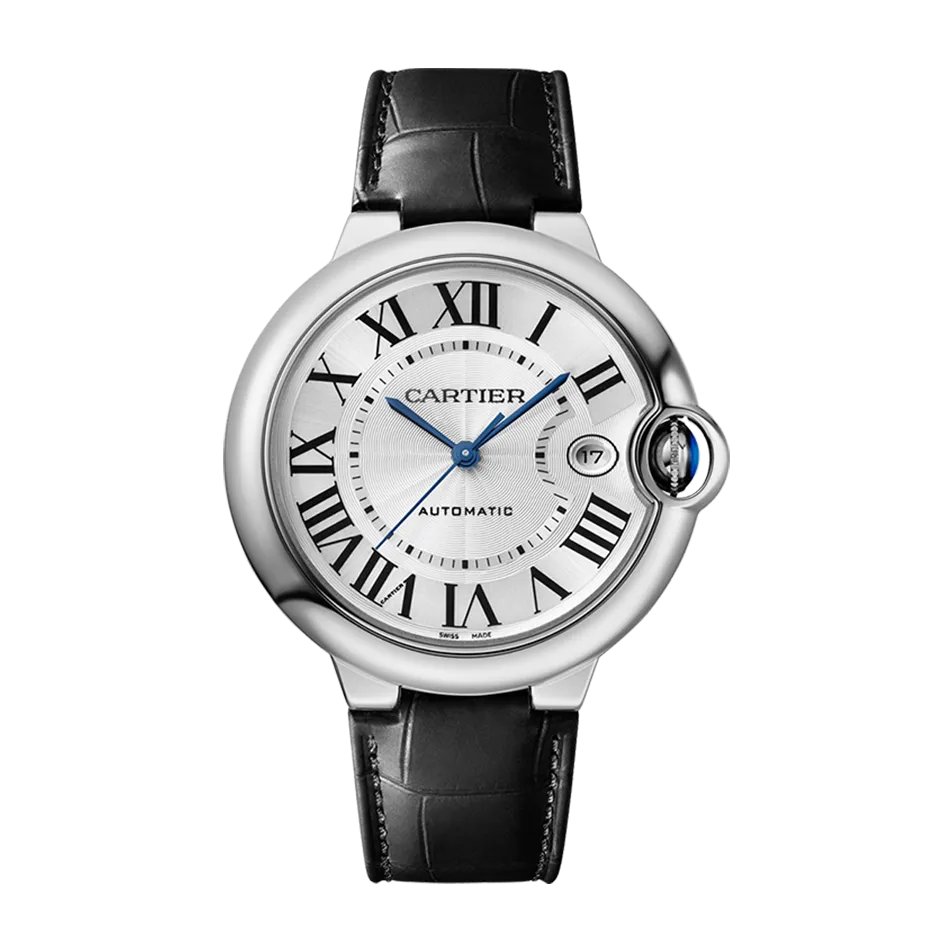 Ballon Bleu De Cartier Watch, Silvered Guilloché Dial