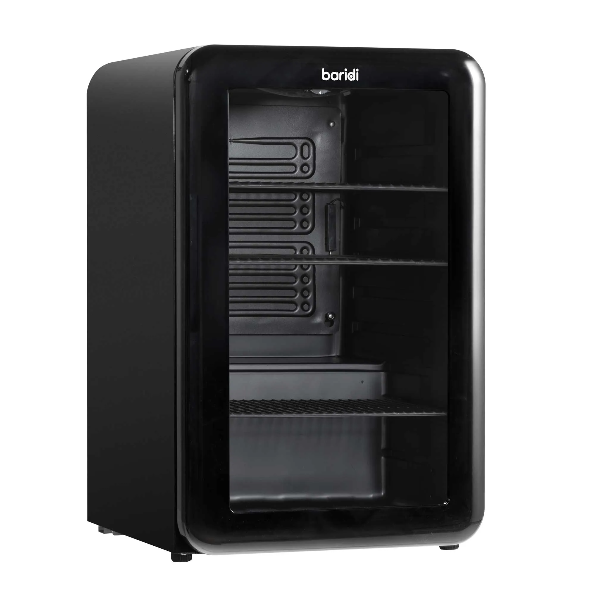Baridi 70L Under Counter Drinks/Beer & Wine Cooler Fridge, Retro Style - Black - DH222