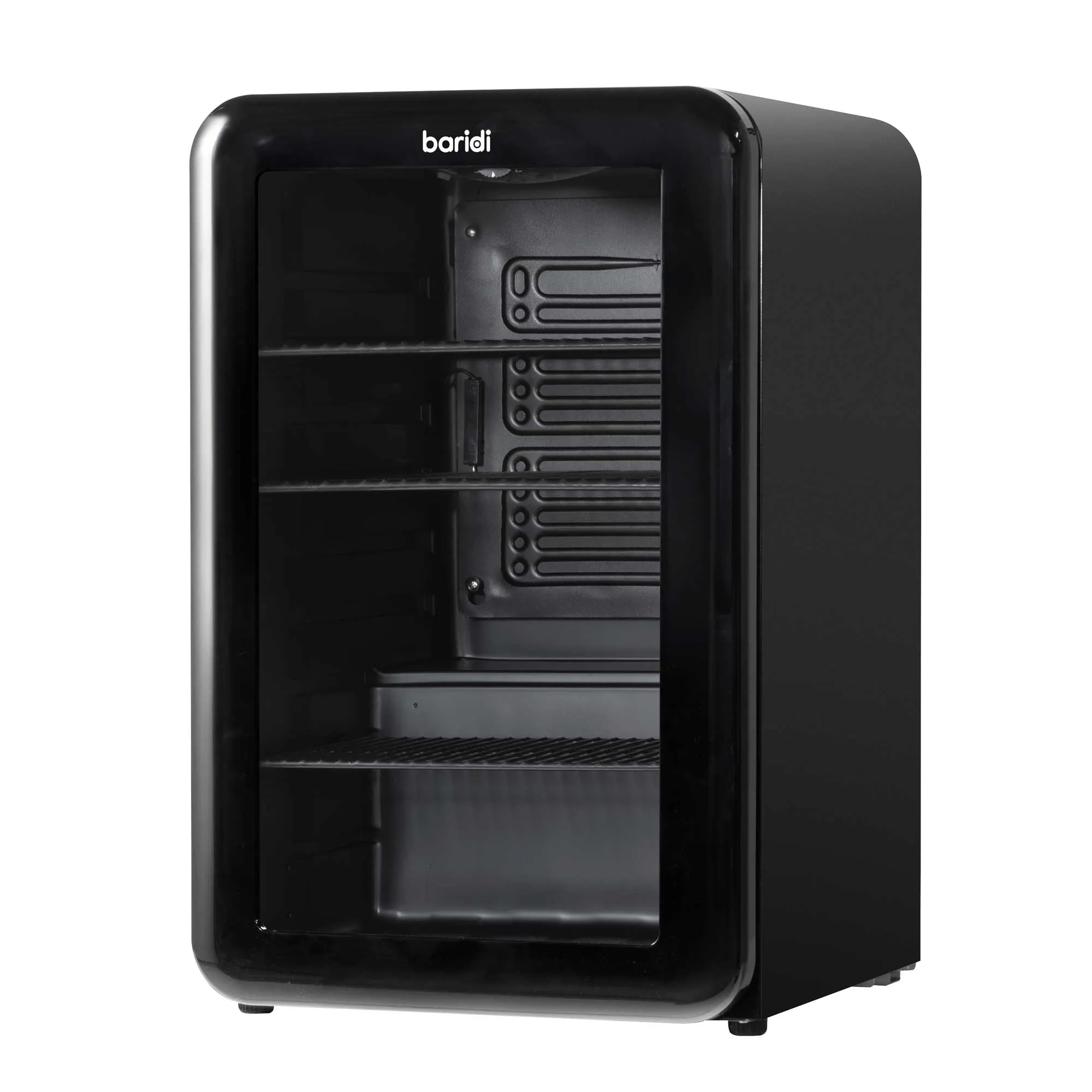 Baridi 70L Under Counter Drinks/Beer & Wine Cooler Fridge, Retro Style - Black - DH222