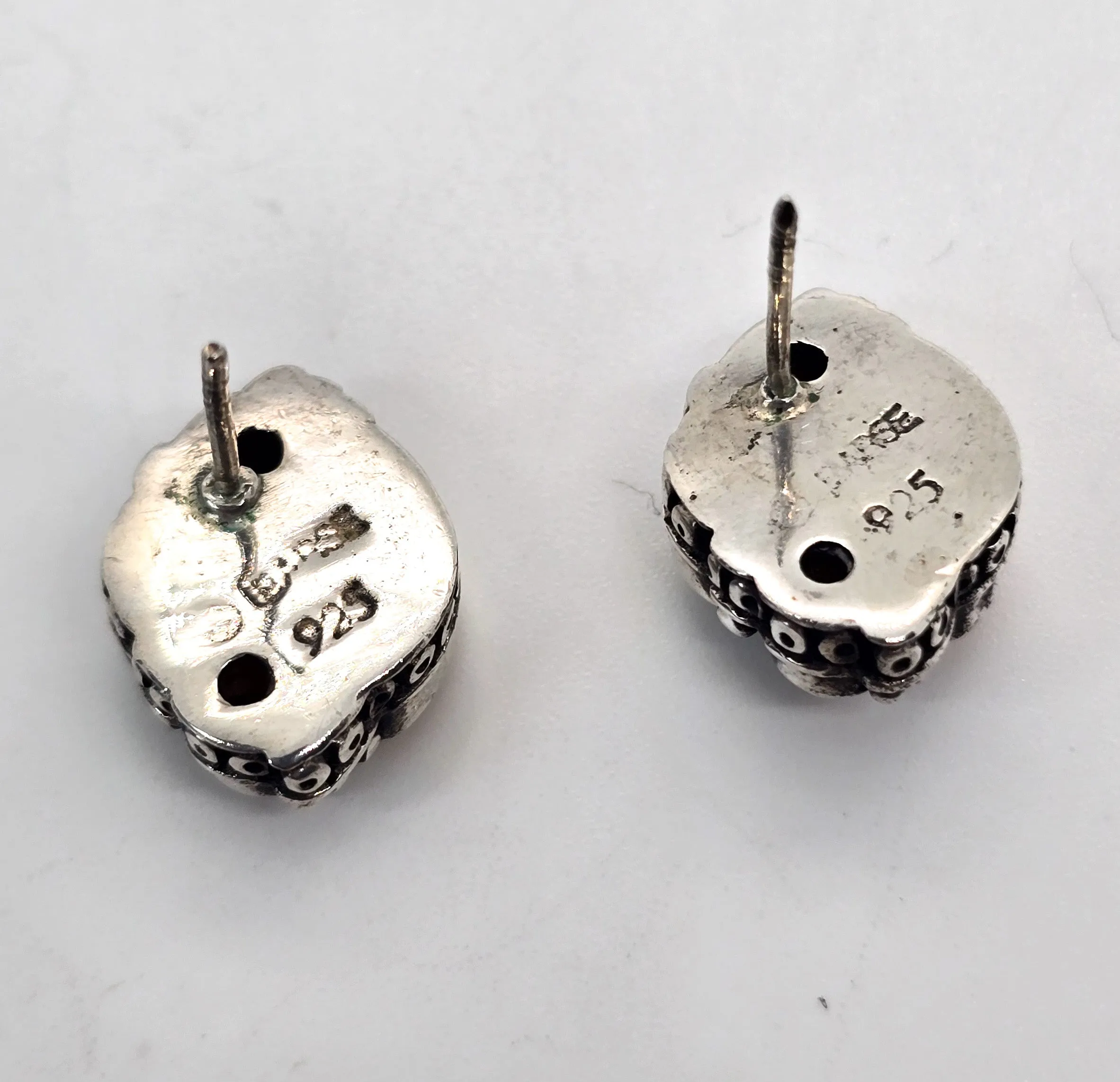 Barse multi gemstone sterling silver stud earrings turquoise smokey quartz citrine coral
