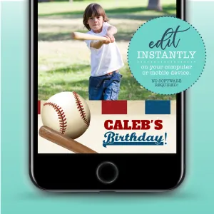 Baseball Birthday Party Snapchat Geofilter - Vintage Baseball picture geo filter - Baseball Party Decor - Boys Birthday - Summer Birthday