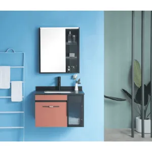 Bathroom Luxury 80cm Wall-Mounted Vanity Cabinet with LED Mirror - 6633-80