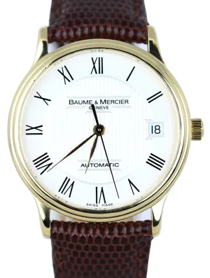 Baume & Mercier Classima 65636 18K Gold Roman Automatic 33mm White Dial Watch
