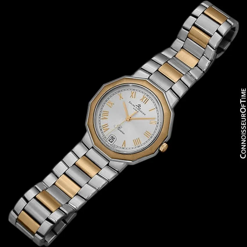 Baume & Mercier Mens Riviera Two-Tone Silver DIal Watch - Stainless Steel and Solid 18K Gold
