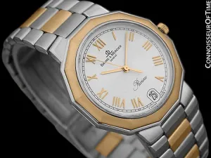 Baume & Mercier Mens Riviera Two-Tone Silver DIal Watch - Stainless Steel and Solid 18K Gold