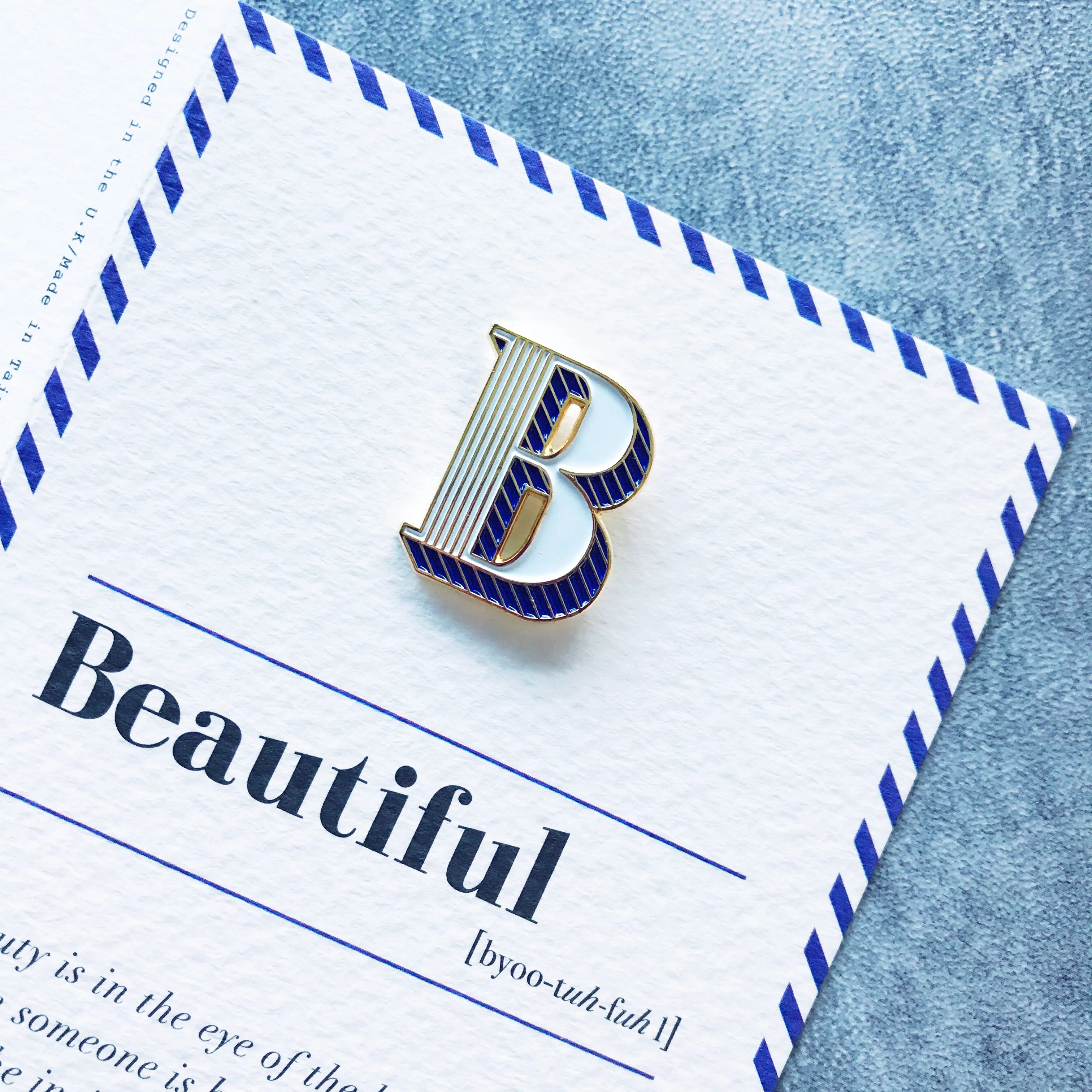 B/Beautiful Pin Badge and Card