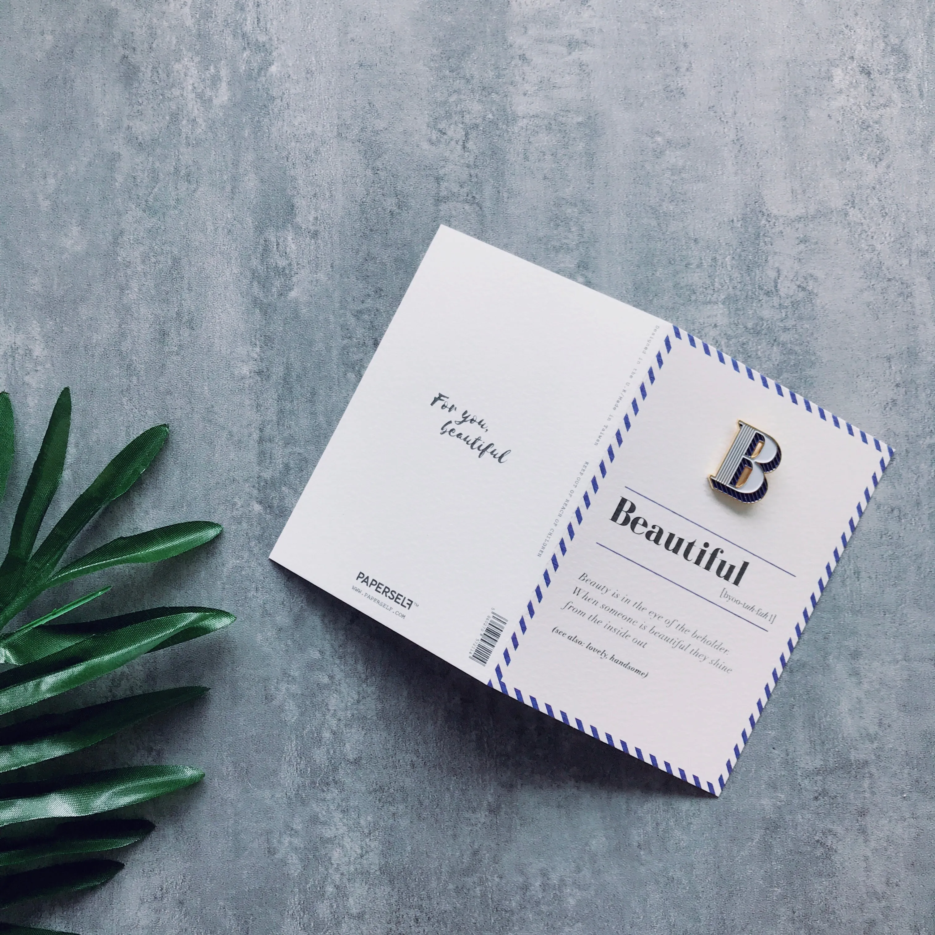 B/Beautiful Pin Badge and Card