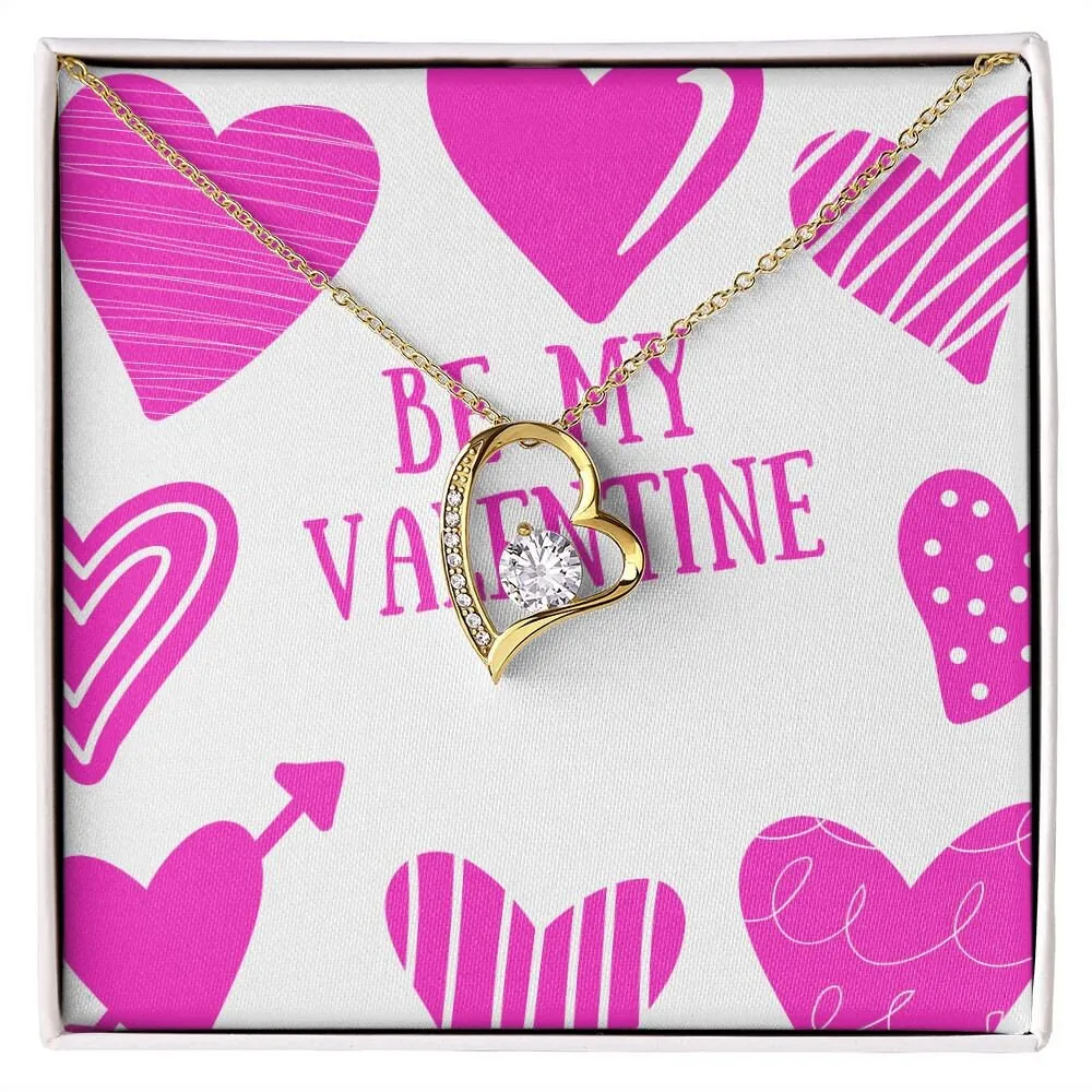 Be My Valentine Pink Hearts Forever Love Necklace