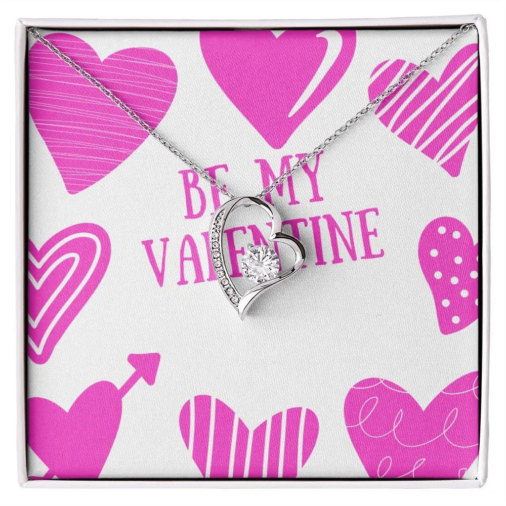 Be My Valentine Pink Hearts Forever Love Necklace