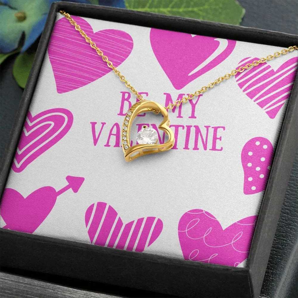 Be My Valentine Pink Hearts Forever Love Necklace