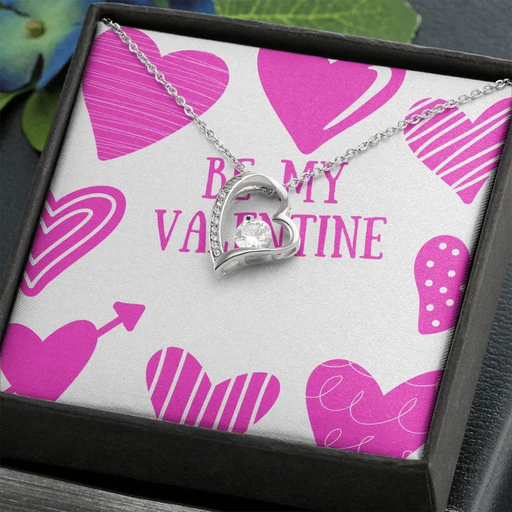 Be My Valentine Pink Hearts Forever Love Necklace