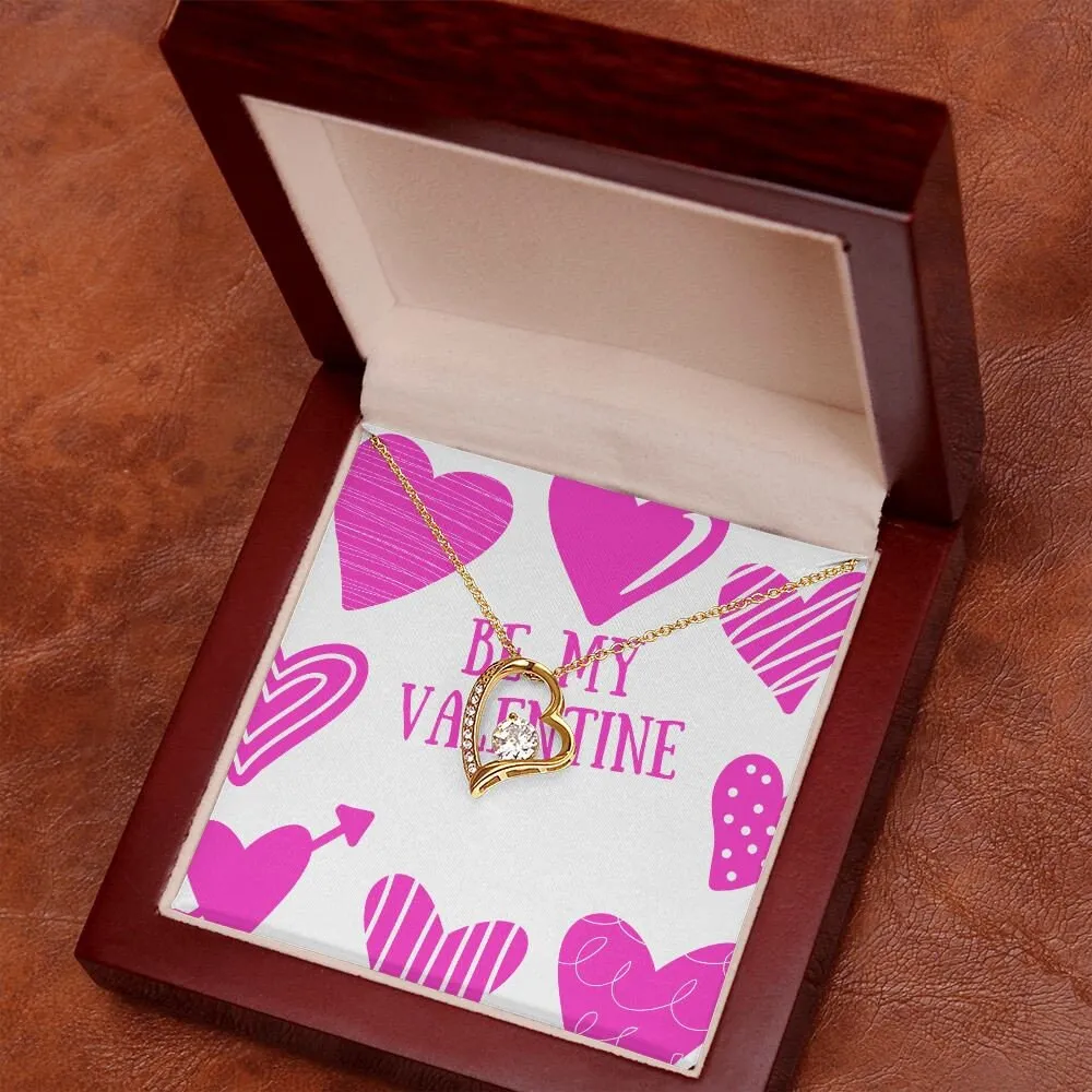 Be My Valentine Pink Hearts Forever Love Necklace
