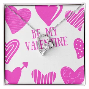 Be My Valentine Pink Hearts Forever Love Necklace