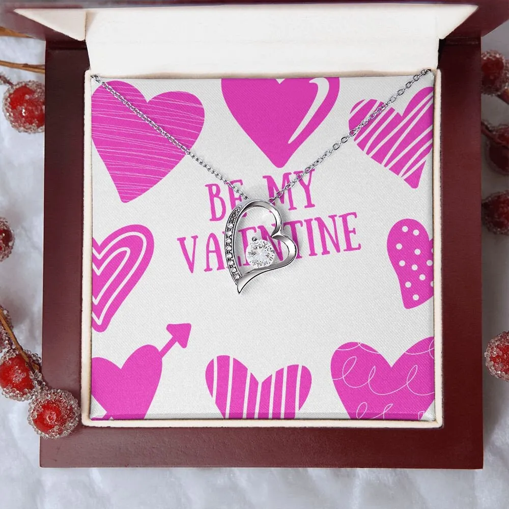 Be My Valentine Pink Hearts Forever Love Necklace