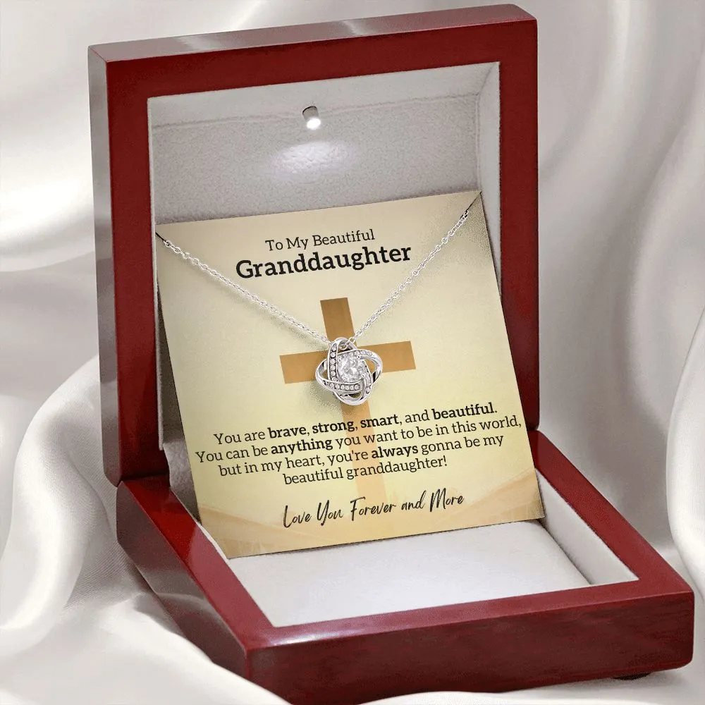Beautiful Granddaughter, Birthday or Christmas Gift, 14k White Gold Necklace Gift Bundle for Grand Daughters