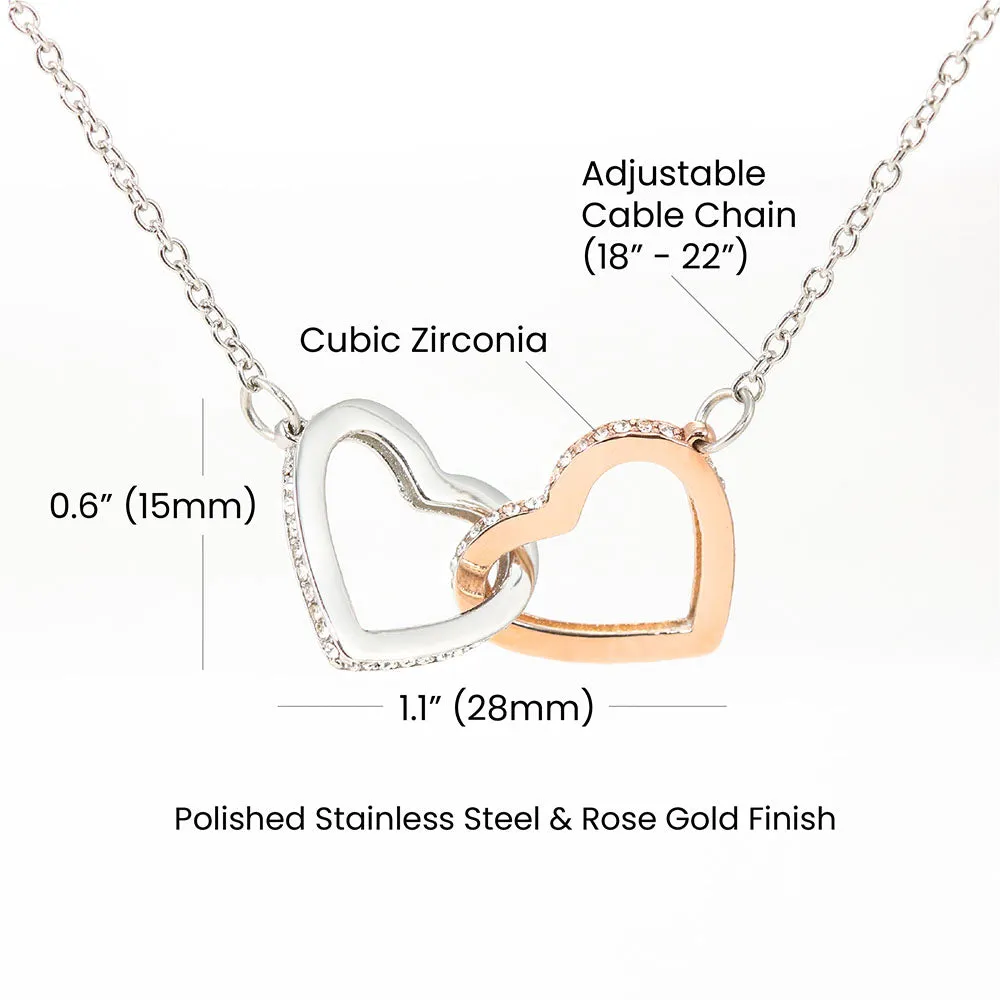 Beautiful Granddaughter - Joy and Pride | Rose Gold Connected Hearts Necklace