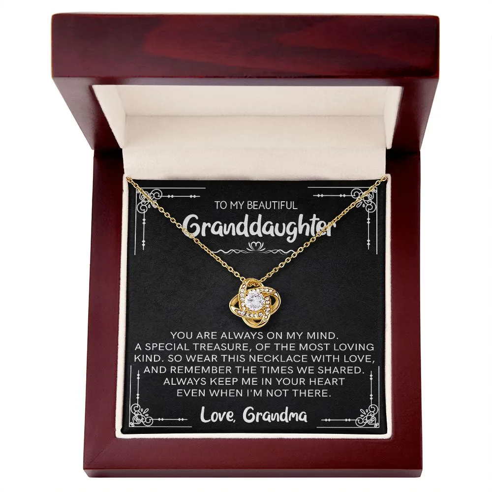 Beautiful Granddaughter - Special Treasure | 14k White Gold Necklace With Message Card and Box